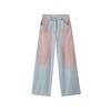 Women's High Waist Washed Micro Flare Straight Leg Jeans