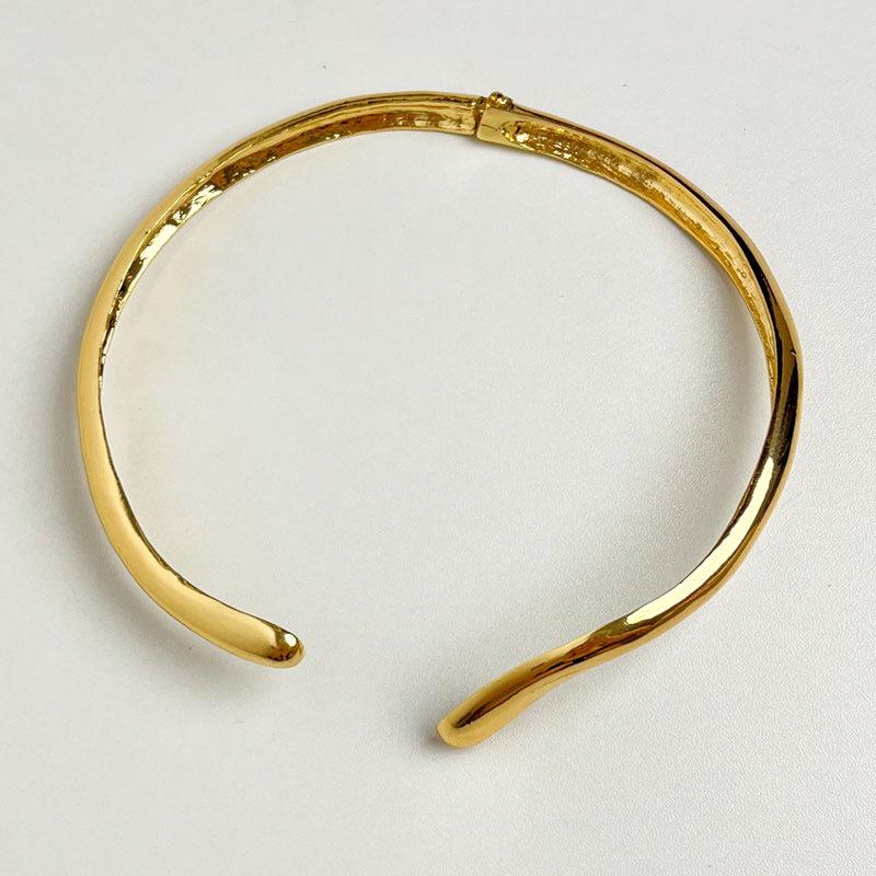 Tooxika Minimalist Niche Cold Wind Metal Glossy Water Drop Open Collar Fashion Personality Collar Necklace