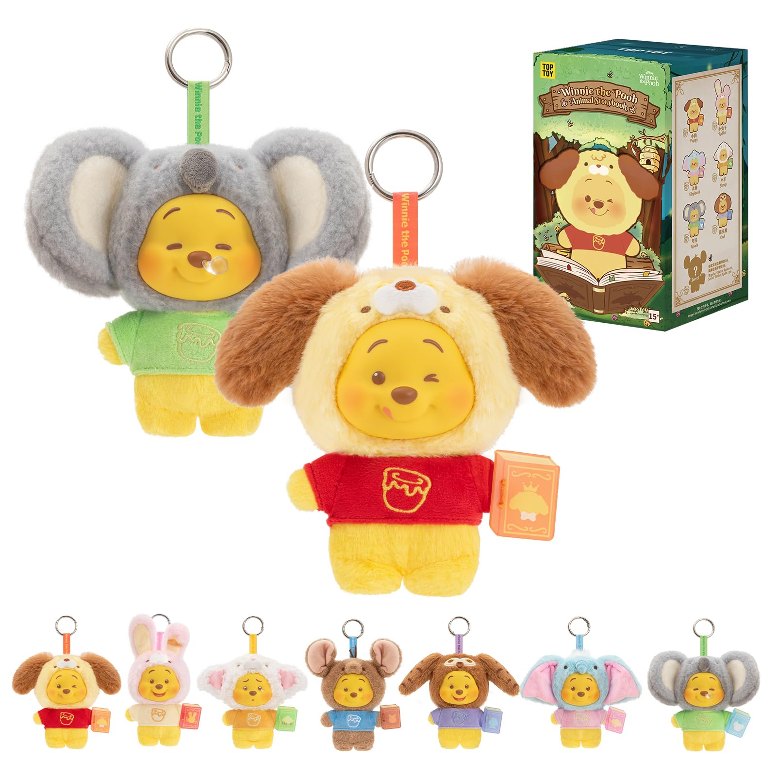 

TOP TOY Дисней Винни-Пух [Книга сказок о животных] Серия Плюшевый кулон [1 шт.] Гачапон Сюрприз-коробка Фигурка Пластиковая модель Премиум Мягкая виниловая игрушка