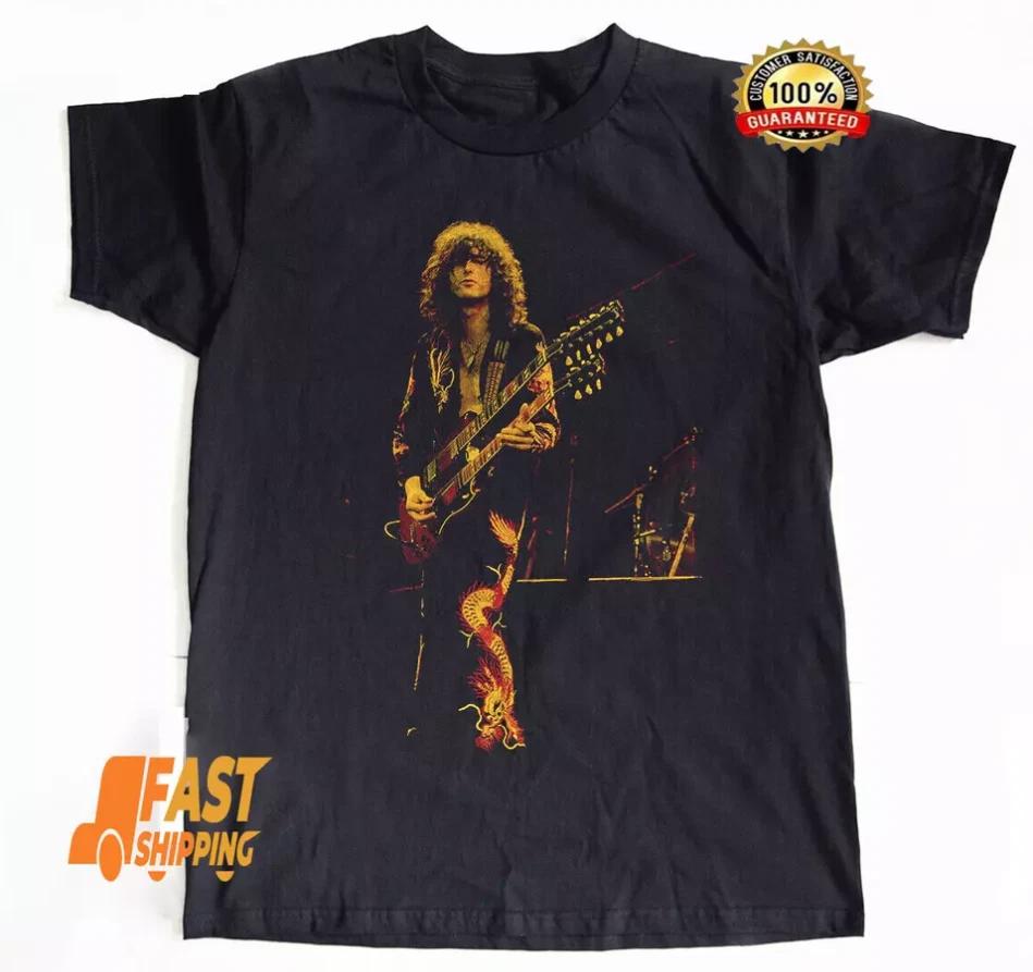 Jimmy Page Black Unisex Cotton T-shirt 4XL