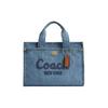 Cargo Denim With Vachetta Leather Handbag Medium Women's Indigo CR659-B4IN