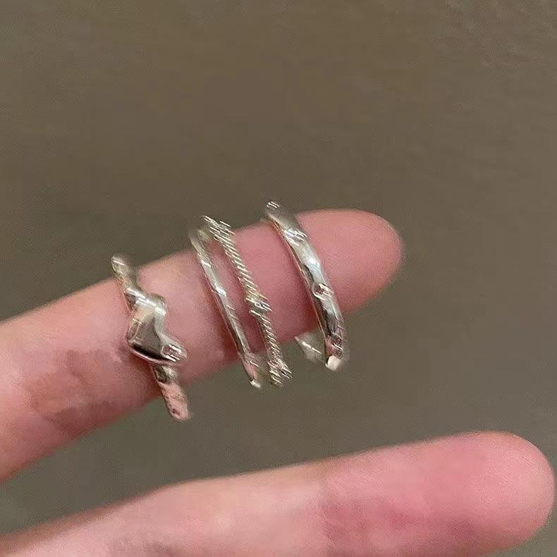 Любовь простое кольцо простое кольцо с открытым концом кольцо холодный ветер кольцо для указательного пальца штабелируемое кольцо