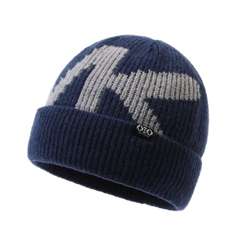 Winter Tide Brand New Pullover Wool Hat Men and Women Warm Outdoor Velvet Ear Protection Cold Knitted Cold Hat