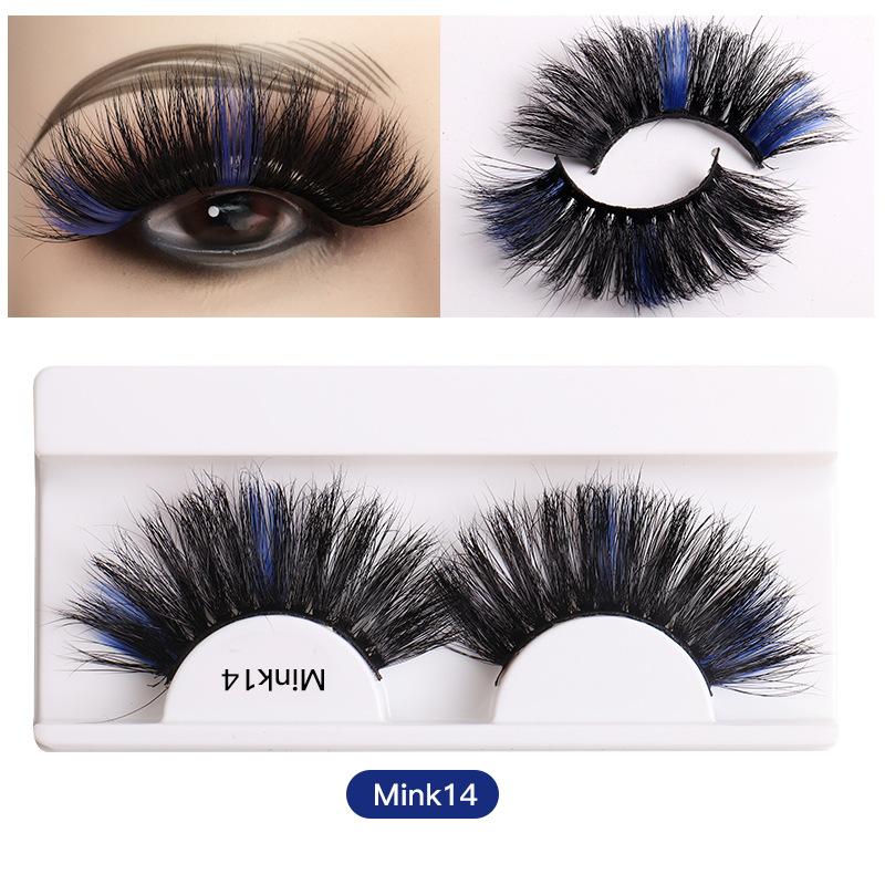 8D Colored Mink Hair False Eyelashes Natural Docile Thick Eyelashes