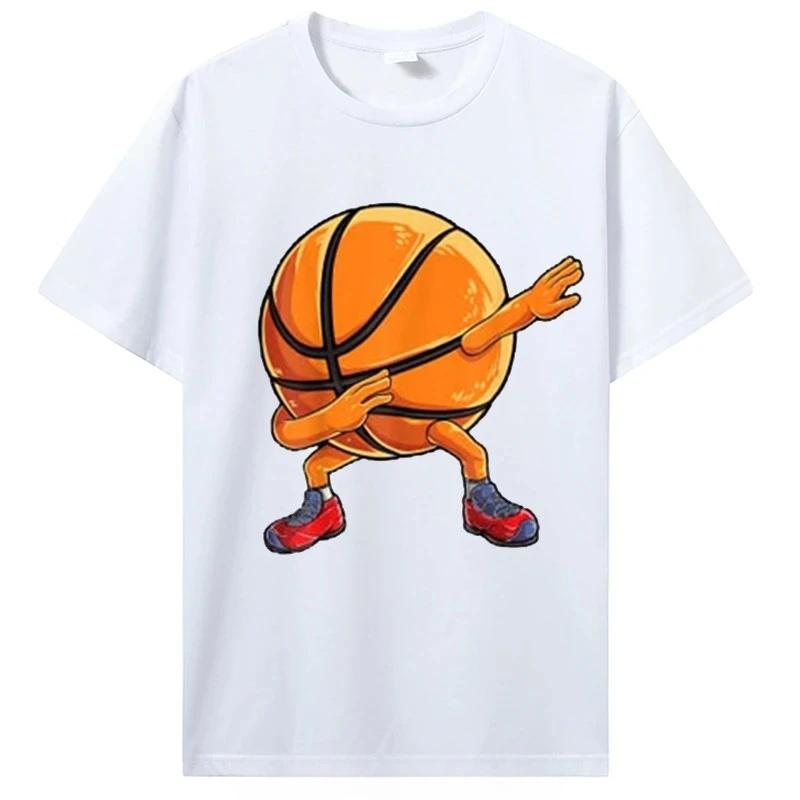 Men's respect Basketball enthusiast pattern printed 100% pure cotton short-sleeved T-shirt streetwear top