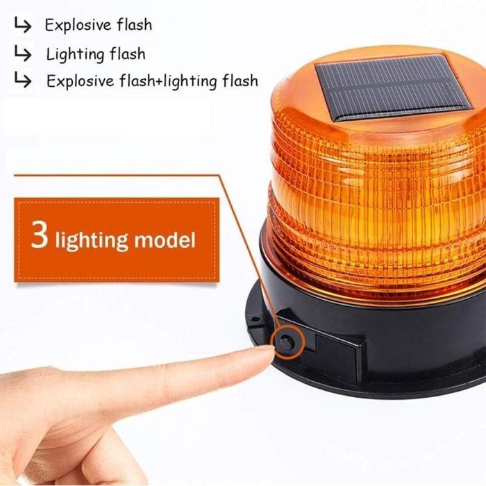 12V solaire/USB voyant d\'avertissement LED gyrophare aimant voyant clignotant pour voiture Auto camion sans fil super lumineux