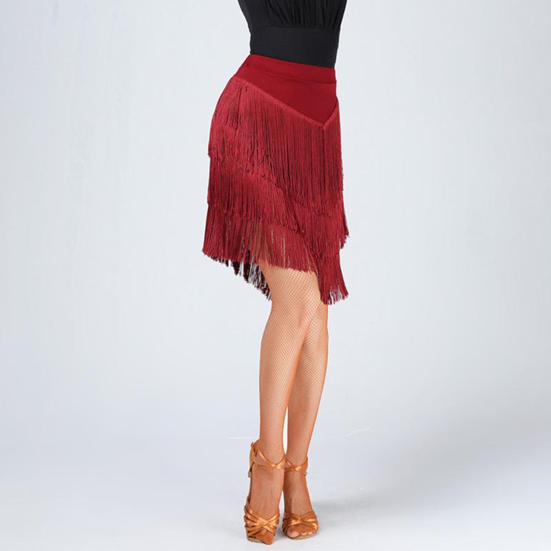 Women's Latin Dance Slant V Half-body Skirt Dance Performance Tassel Skirt