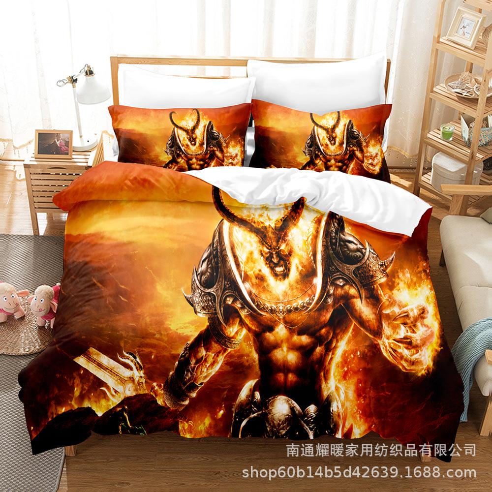 3D Digital Printing Bedding Four-Piece Set Three-Piece Set Warcraft Bed Sheet Quilt Pillow