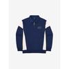 Fila Color Block Cotton Blend Collar Half Zip Sweatshirt