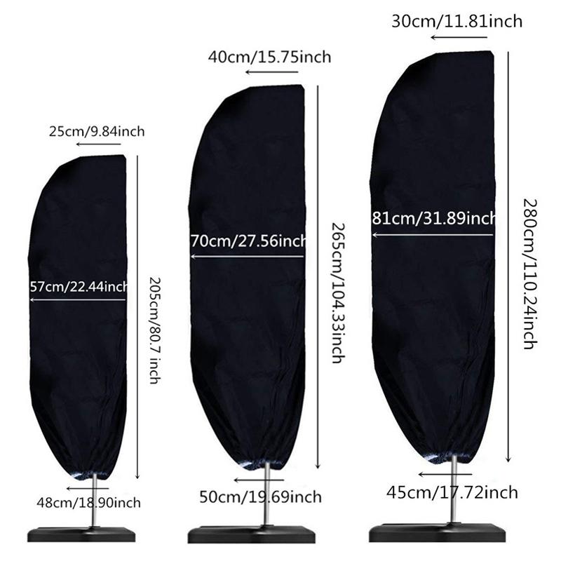 Waterproof Oxford Cloth Outdoor Banana Umbrella Cover Garden Patio Cantilever Parasol Rain Cover Sunshade Umbrella Dust Cover