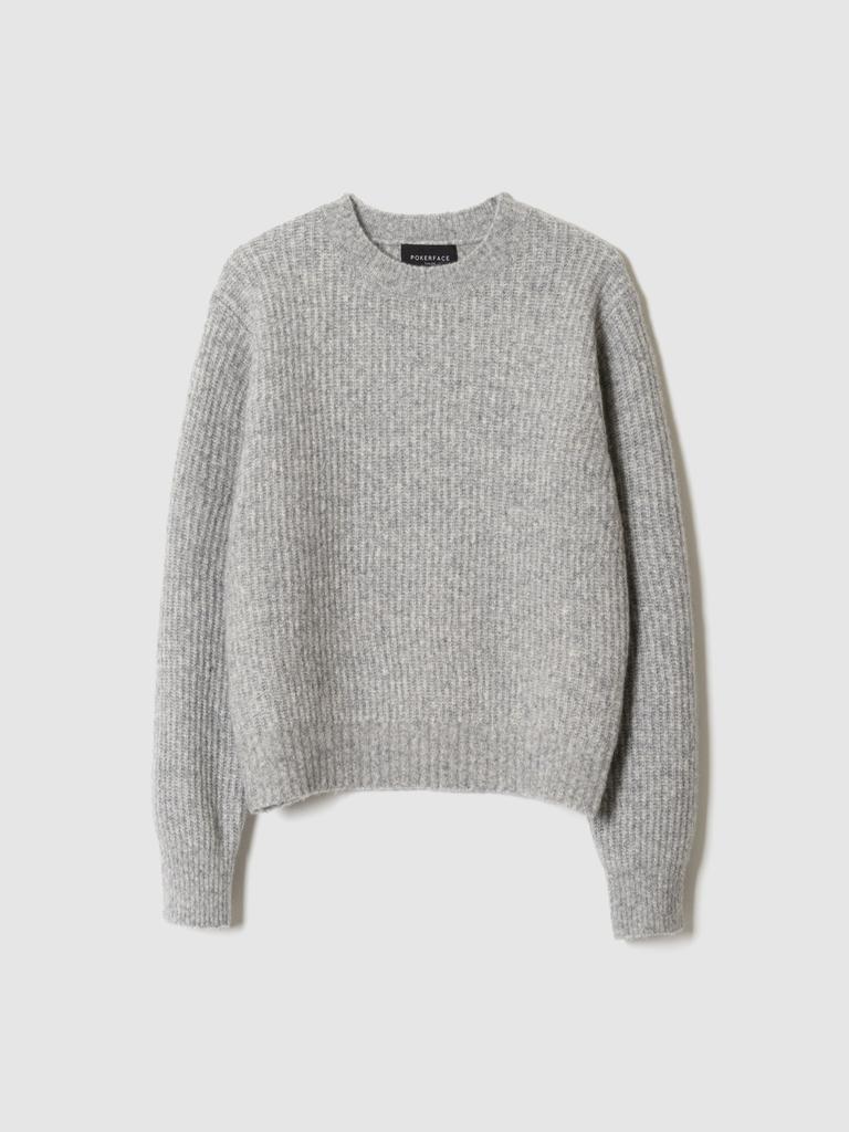 Pokeopeiseu (W)Comfort Round Neck Kint Light Gray