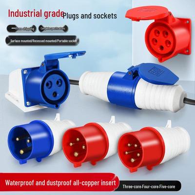 Explosion-Proof Waterproof Aviation Plug & Socket Connector: 3, 4, 5-Pin Options, 16A To 125A