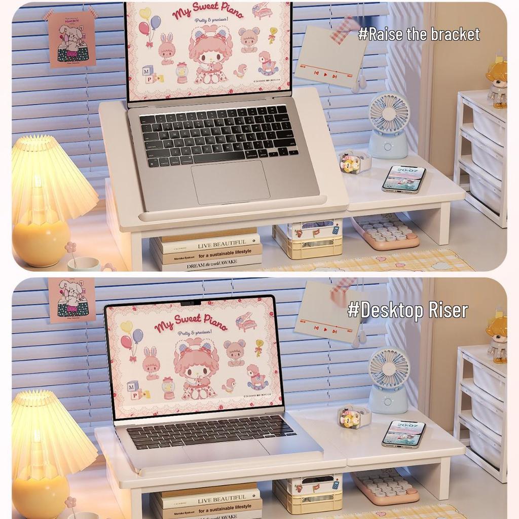 Adjustable Laptop & Tablet Stand Holder with Storage Rack
