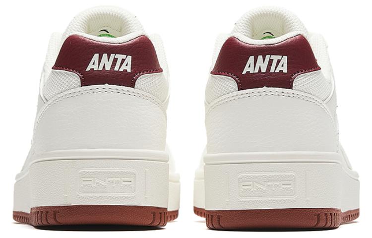 Women's Sneakers Anta First Year Slip Resistant Height Increasing Low top Skateboard Shoes Women's White Red