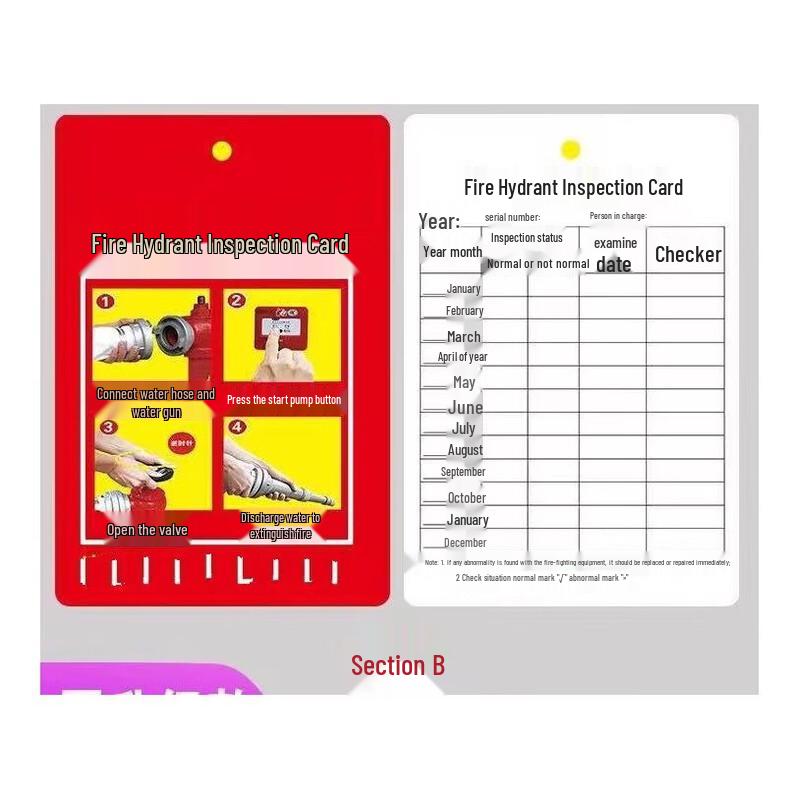 Fire Safety Equipment Inspection Card