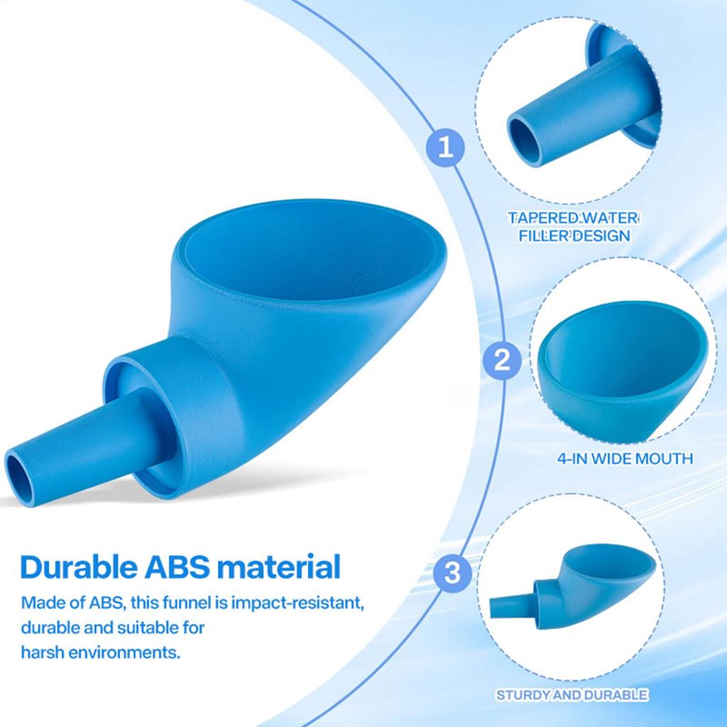 Portable Filler RV Trailer Water Inlet Funnel New Fresh Water Tank Filling Funnel For Trailer Van Motorhome Travel Camping Road