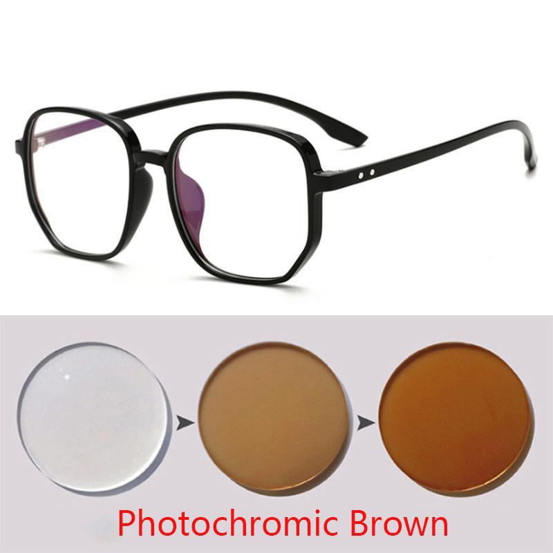 Big Frame Square Eyeglasses Plastic Frame Oversized Eyewear For WomenandMen Optical Eyeglasses 0 -0.5 -0.75 -1.0 -2.0 To -6.0 0