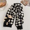 Cute bear short knitted handmade DIY scarf women's winter warm versatile student wool scarf