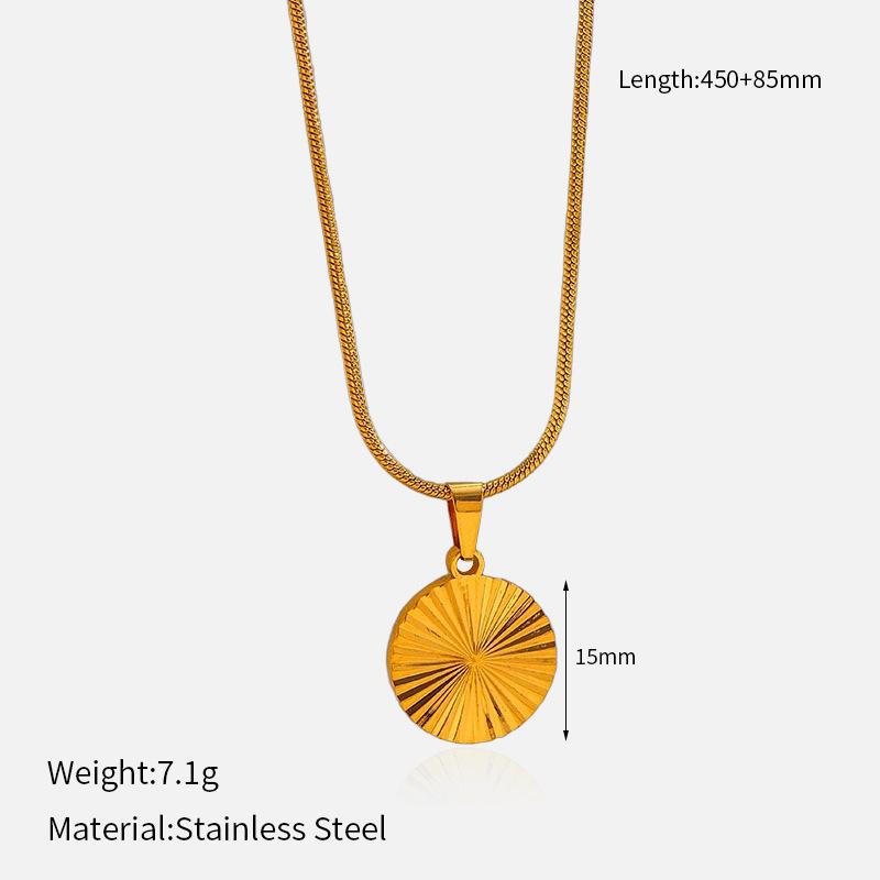 

Geometric Pull Flower Pendant Stainless Steel Necklace For Women, Non-fading Titanium Steel Clavicle Chain 2