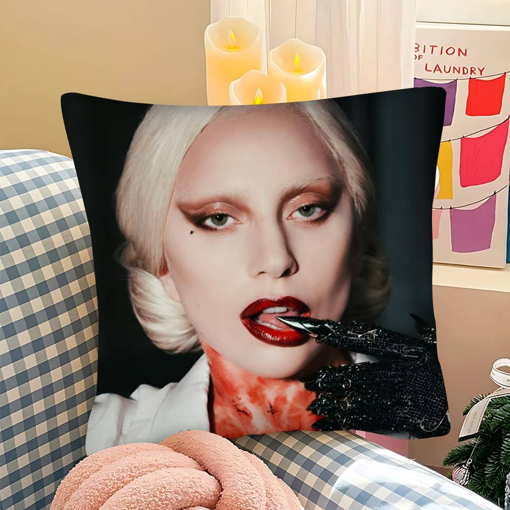 Singer L-Lady Gaga Mayhem Pillow Case Square Pillow Bedroom Sofa Leisure Comfort Cushion Car Living Room Home Decoration