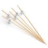 100Pcs Bamboo Cocktail Picks 12Cm Creative Handmade Fruit Sticks Elegant Round Bead Cocktail Stick Appetizer Display for Party