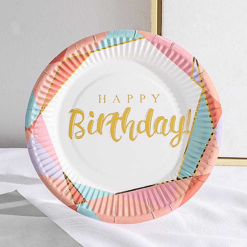 Children's birthday party disposable plate picnic plate Cake plate Large paper plate dessert table decoration set tableware