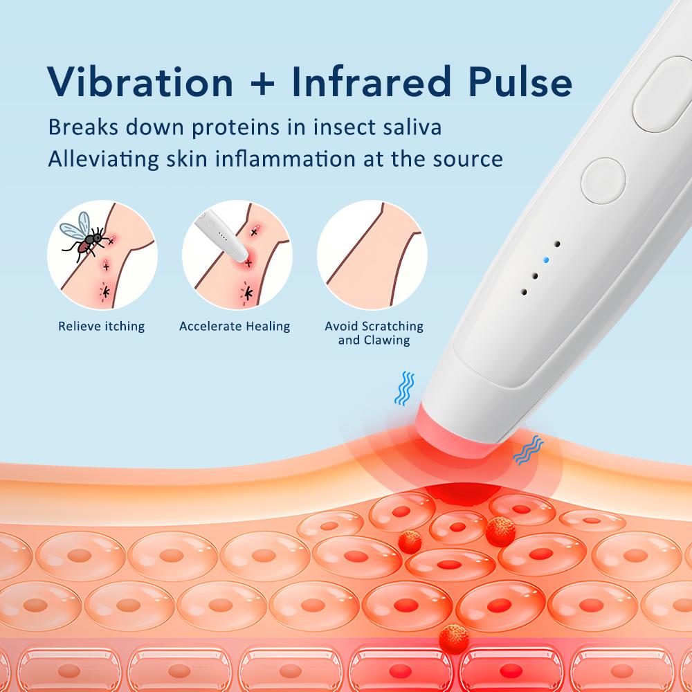 Rechargeable Portable Mosquito Insect Bite Relieve Itching Pen Chemical-Free Anti-Itch Natural Bug Bite Itch Pen for Adult Child