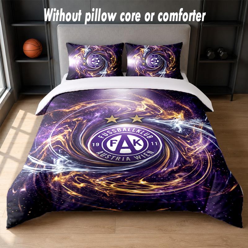 Austria Wien FC Design Bed Bedding Set 1 Duvet Cover + 2 Pillowcases Soft Breathable Household Bed Linens