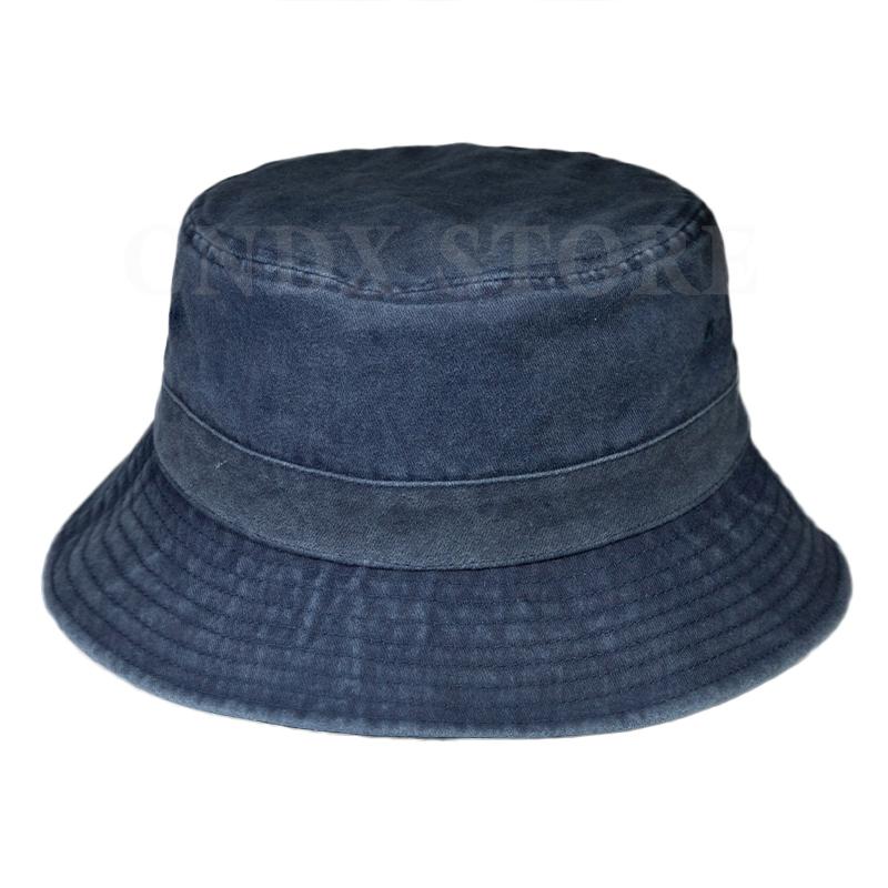 Washed Denim Bucket Hat Windproof Strap Big Head Fisherman Cap Men Women Korean Streetwear Style 60–64cm Oversized Outdoor Hat