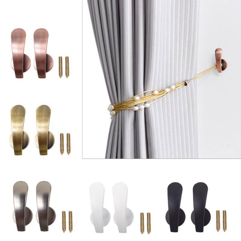 2Piece Curtain Holdbacks Curtains Holder Wall Mounted Drapery Tiebacks Window