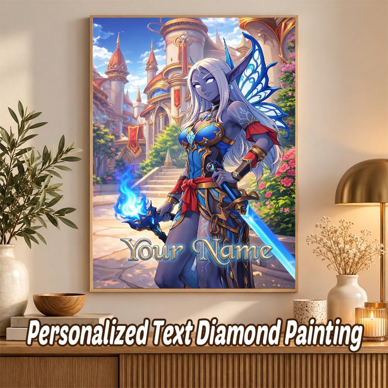 World of Warcraft Custom Name Text 5D Diamond Painting Kit DIY Full Drill Diamond Art Decoration