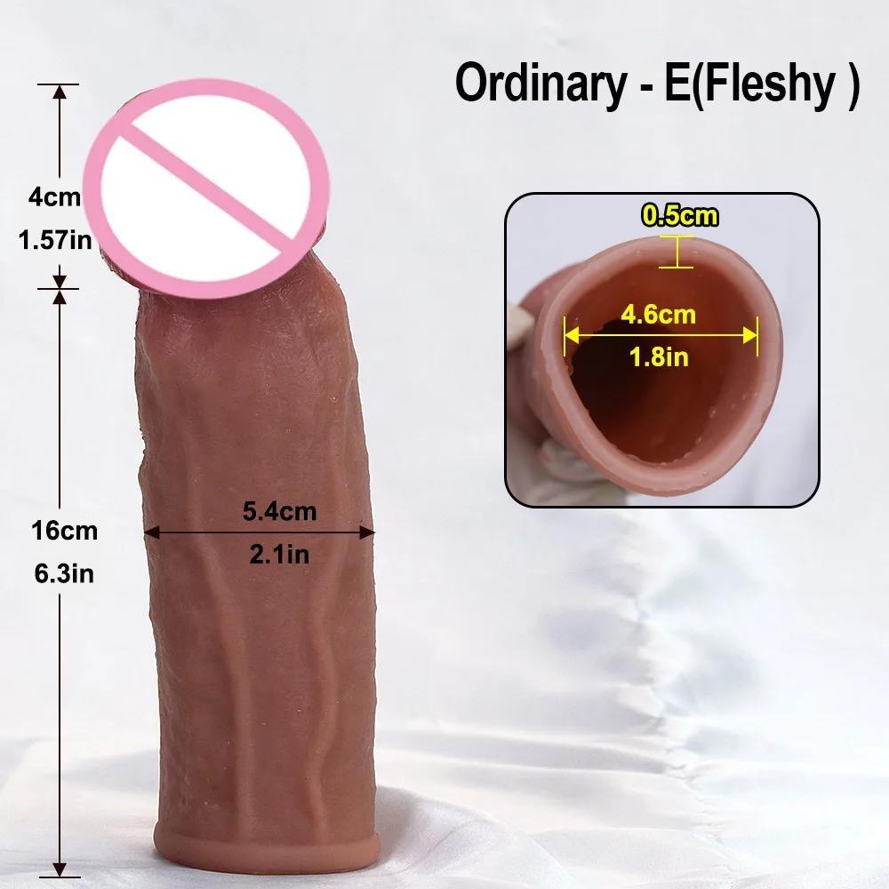 Men Penis Extender Sleeve Realistic Condom Delay Ejaculation Sex Toy for Men Adult Erotic Goods