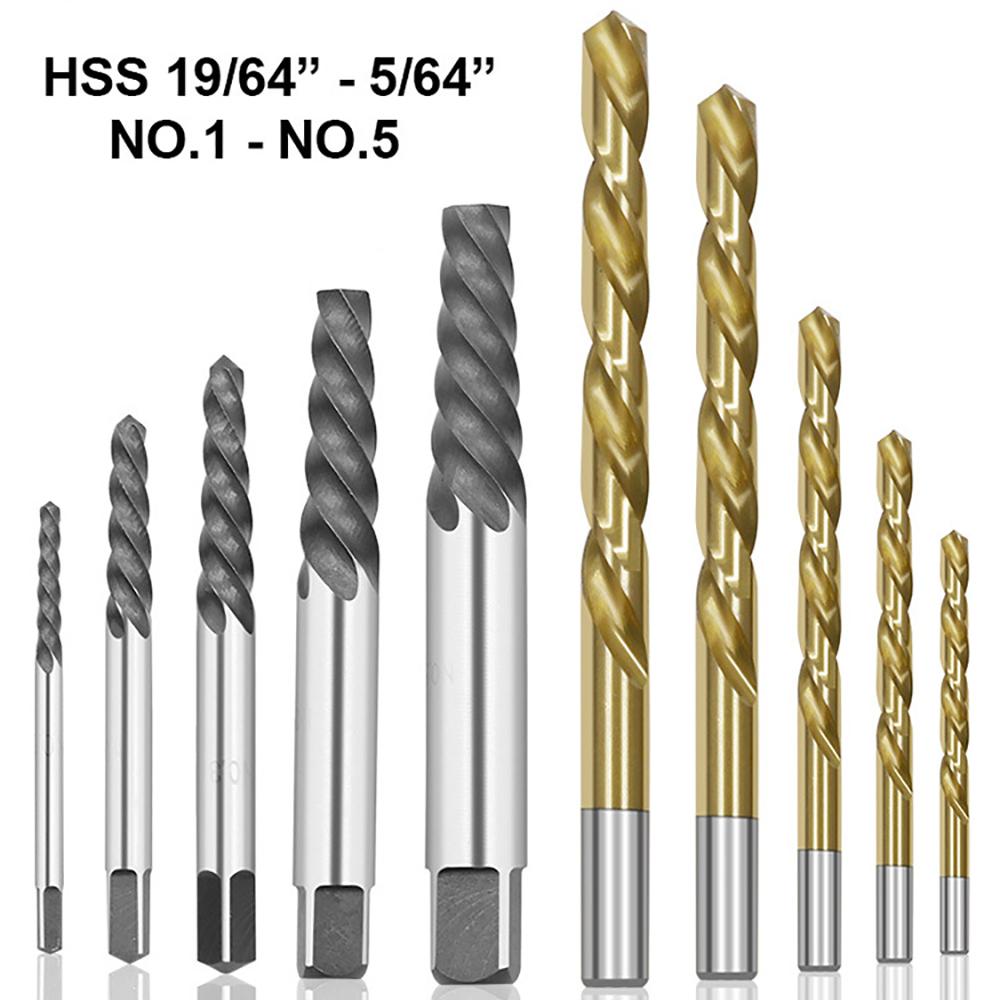 Left Hand Drill Bit Set Steel Handed Stud Remover Screw Extractor Reverse Kits Left Hand Drill Bit Set Steel Handed Stud Remover Screw Extractor Reverse Kits