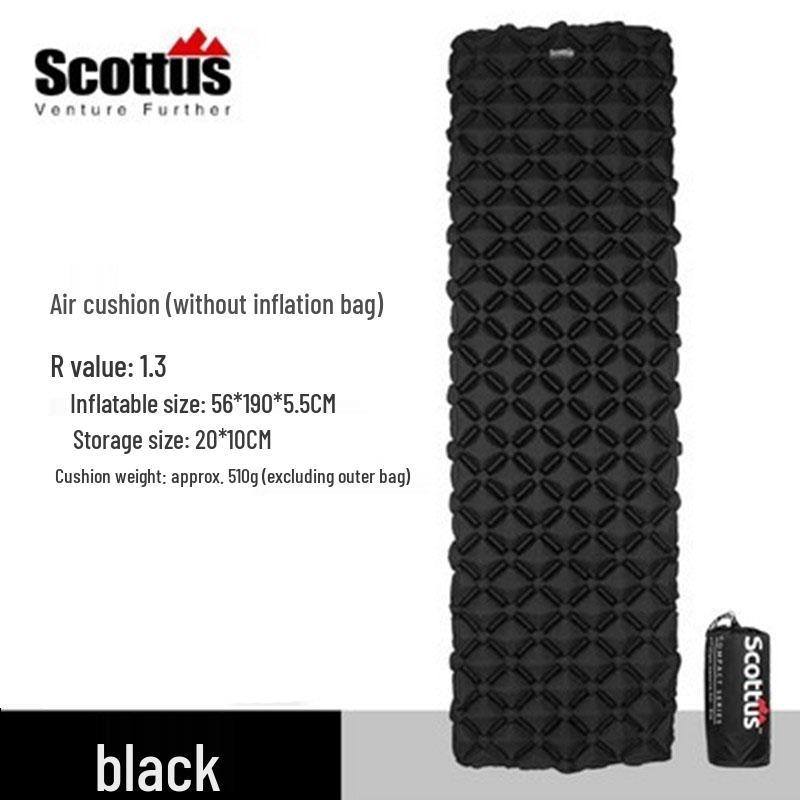 Надувной влагозащитный туристический коврик, портативный одинарный спальный коврик для улицы/пикника, R-значение 1.3.