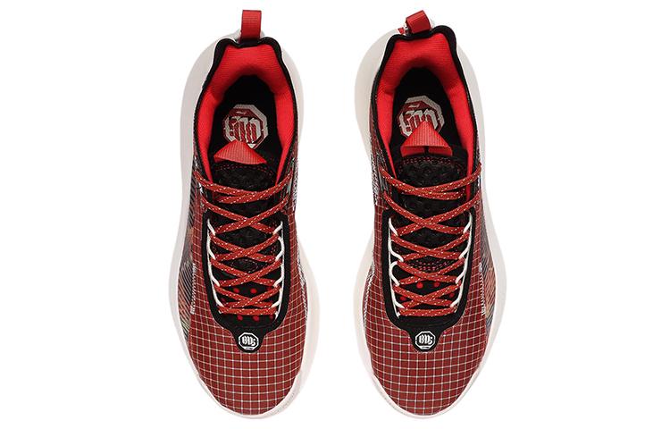 Li Ning BD5 Street Sole Slip Resistant Cushioning Low top Basketball Shoes Women's Chinese Paintings Red AGBR002-2