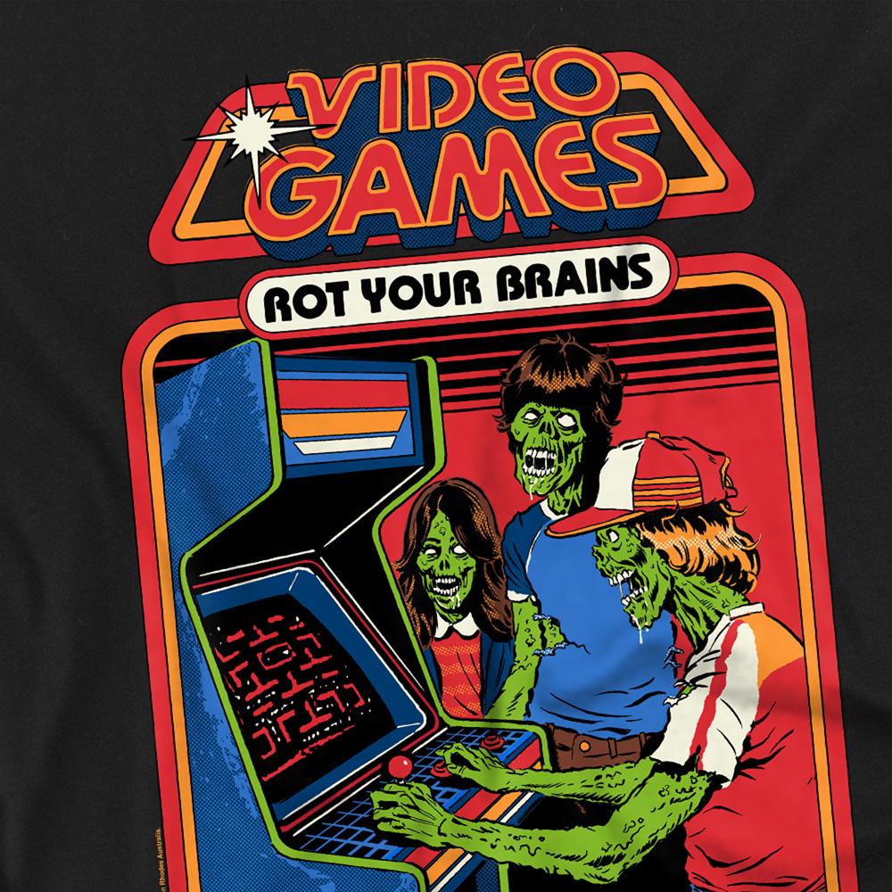 Steven Rhodes Unisex Adult Video Games Rot Your Brains T-Shirt