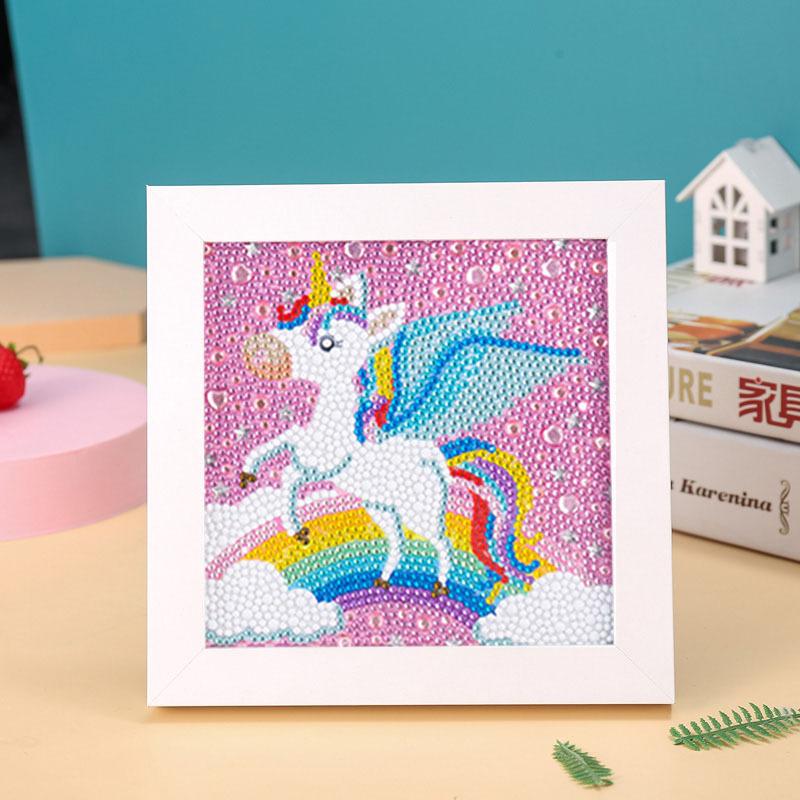New Diy Diamond Painting Solid Wood Photo Frame Boxed Diamond Sticker Owl Cartoon Hand-Pasted Diamond Painting