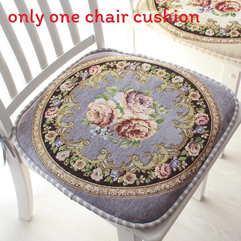 Chenille Non Slip Chair Cushion With Floral Pattern For Home Dining And Office
