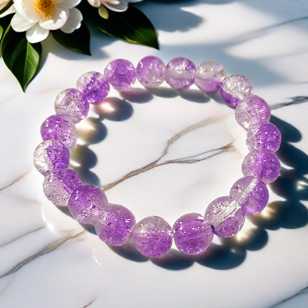 10mm Dopamine Jade Crushed Glass Bracelet: Women's Light Luxury Fidget Beaded Bracelet