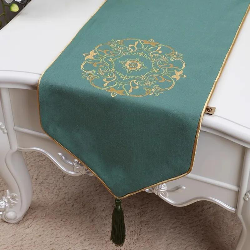 Cotton Plain Linen Table Runner Long Decoration Christmas Wedding Modern Coffee Tablecloth Rectangle Dining Table Pads Placemats