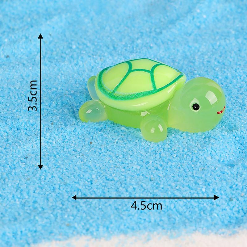 Small Fish Tank Micro Landscape Decoration Noctilucent Small Turtle Moss Landscaping Resin Crafts Desktop Ornaments Accessories