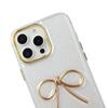 For iPhone 16 Pro Case Gold Bow Epoxy Design TPU+PC Phone Back Cover