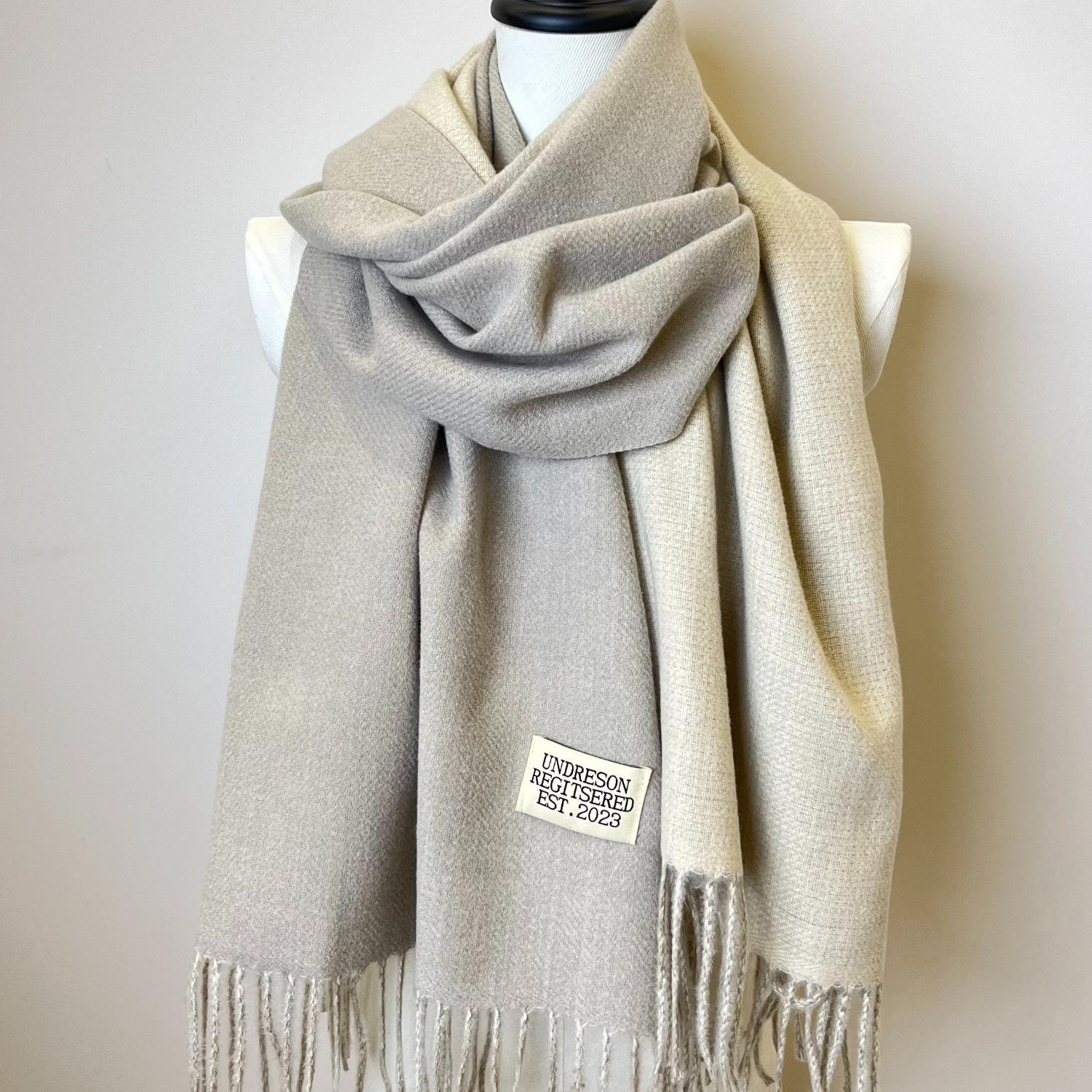 

Двусторонний двухцветный шарф, простая базовая шаль с кисточками из искусственного кашемира, осенне-зимний унисекс, утепленный шарф для защиты шеи