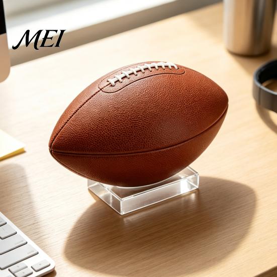 Sports Memorabilia Showcase Rack 2/4Pcs Acrylic Football Display Stand, Clear Signed Rugby Ball Holder, Stand for Fan Room Decoration Desktop