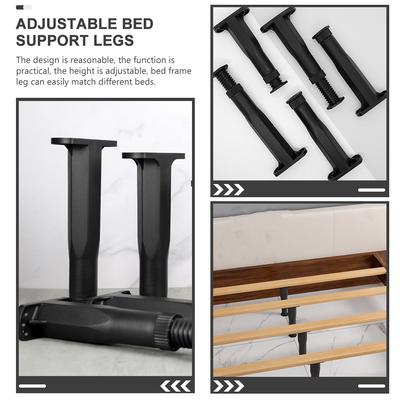 4 Stück verstellbare Bettgestellbeine Mittelstütze Heavy Duty Verstärkung für stabile Bettbein-Ersatz Starke Tragfähigkeit