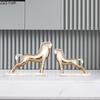 Golden/silver Horse Abstract Artwork Animal Statue Desk Decoration Ornaments Modern Horse Resin Sculpture Room Aesthetics Decor