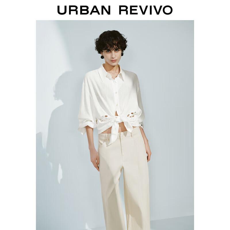 Women s Spring Lace Embroidered Lapel Shirt S