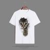 Cat Printed Oversized Loose Casual Cotton Round Neck Short Sleeved Shirt with Worn Clothes T-Shirts Women’s