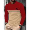 2026 Nuova T-shirt Casual da Uomo a Maniche Lunghe a Righe con Emblema Aquila Traspirante Girocollo Multiuso
