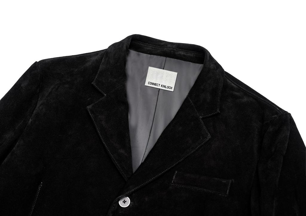 Connect Kinloch [Real Leather] Suede 3-Button Blazer Jacket [Black]